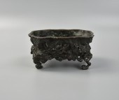 JAPANESE BRONZE PLANTER W/ DRA