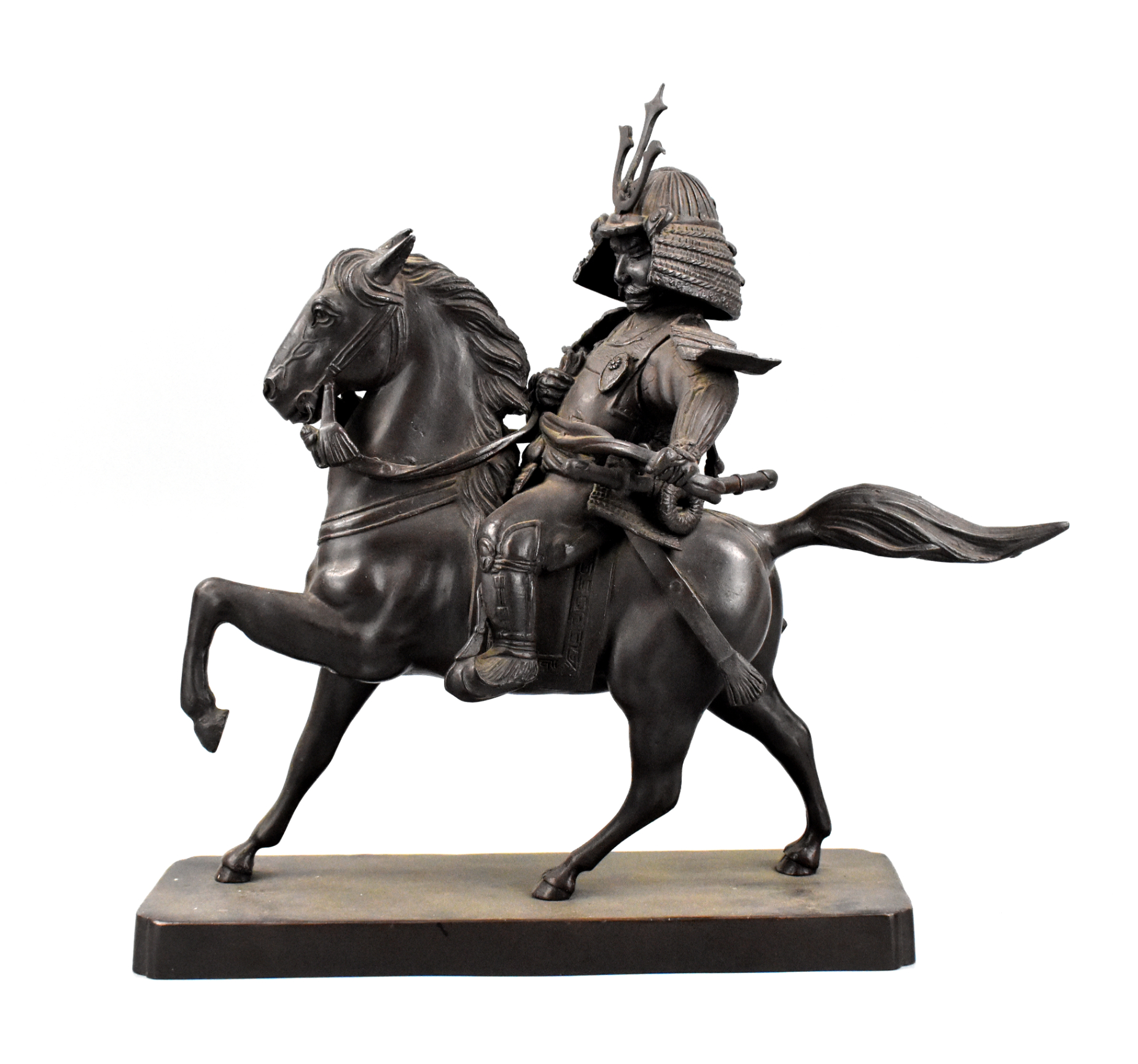 JAPANESE BRONZE SAMURAI FIGURE,