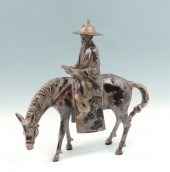 JAPANESE BRONZE SCHOLAR ON HOR