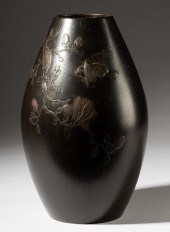JAPANESE BRONZE & SILVER INLAI