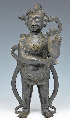JAPANESE BRONZE STATUE OF A