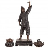 JAPANESE BRONZE TEMPLE GUARDIA