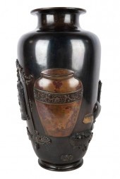 JAPANESE BRONZE TEMPLE VASEdec