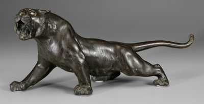 Japanese bronze tiger, dark brown