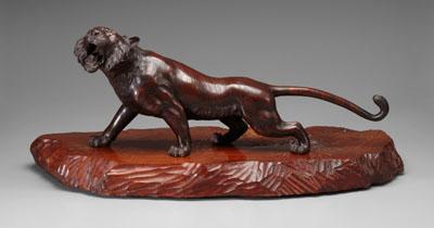 Japanese bronze tiger, dark brown