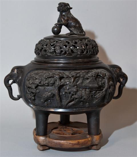 JAPANESE BRONZE TRIPOD CENSER Meiji