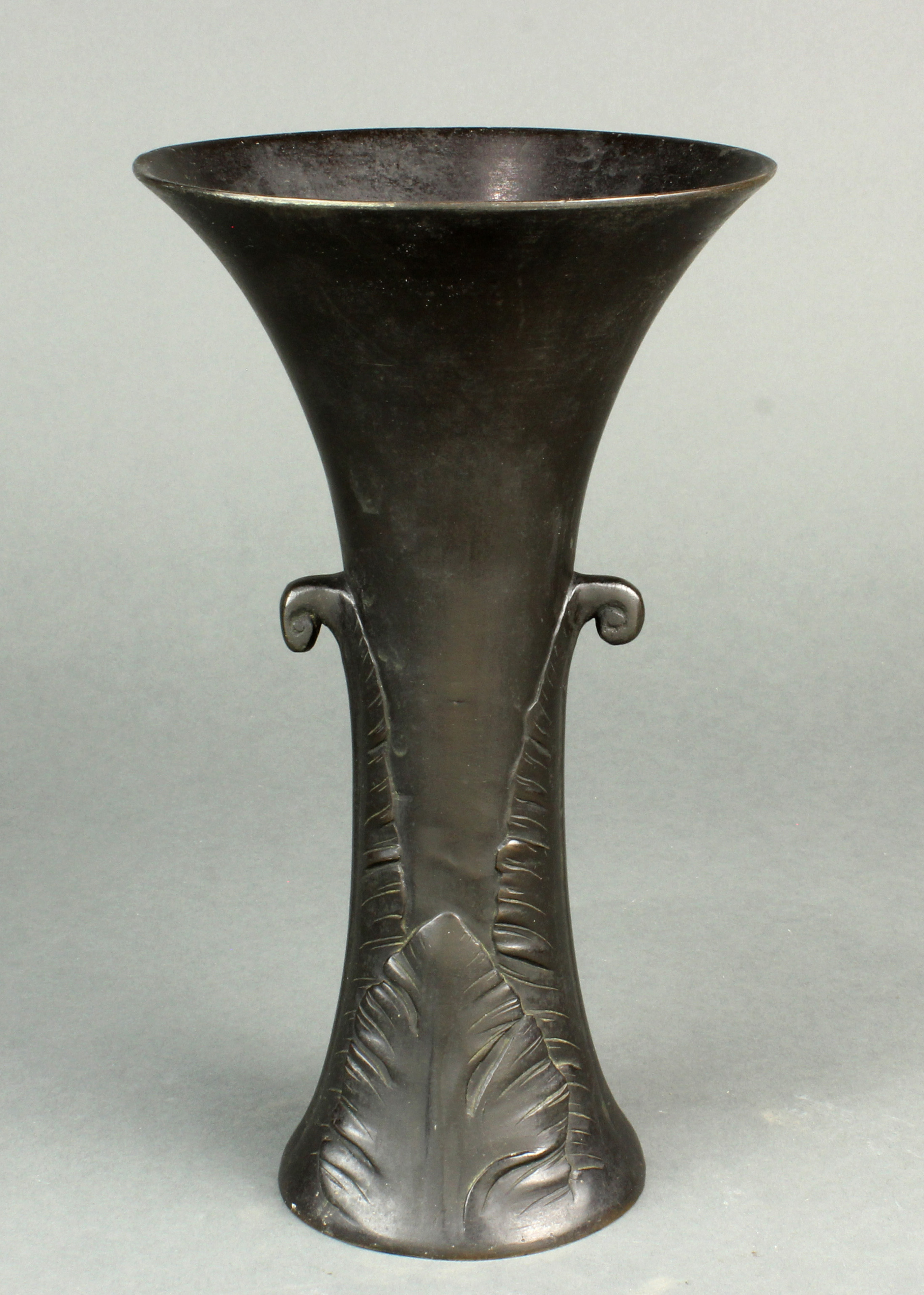 JAPANESE BRONZE TRUMPET VASE