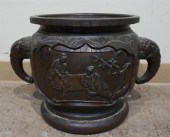JAPANESE BRONZE TWO HANDLE JAR
