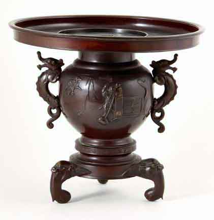 Japanese bronze usubata ikebana