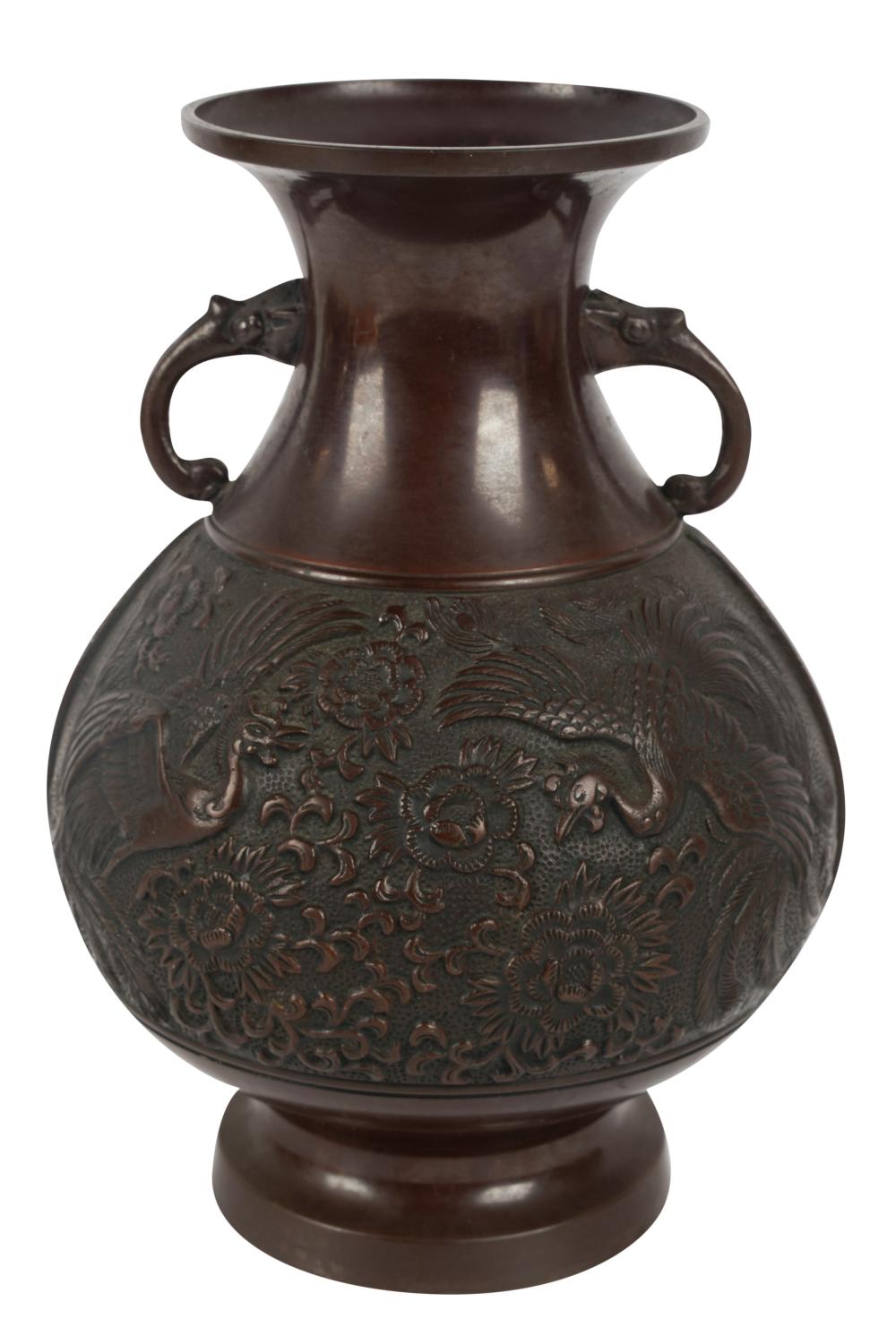 JAPANESE BRONZE VASEcharacter marks