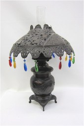 JAPANESE BRONZED METAL OIL LAM
