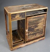 JAPANESE BROWN AND GOLD LACQUE