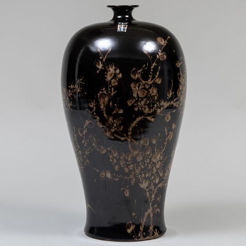 JAPANESE BROWN GLAZED EARTHENWARE