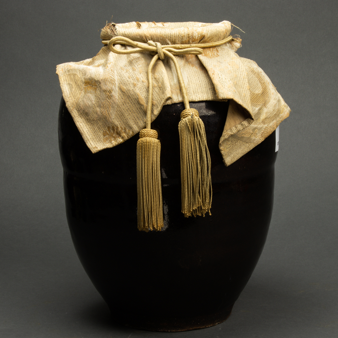 JAPANESE BROWN GLAZED STONEWARE JAR