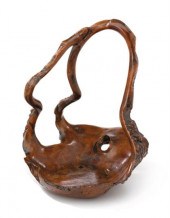 Japanese burl wood basket  18