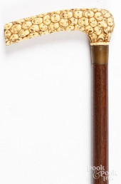 JAPANESE CANE WITH CARVED THOU