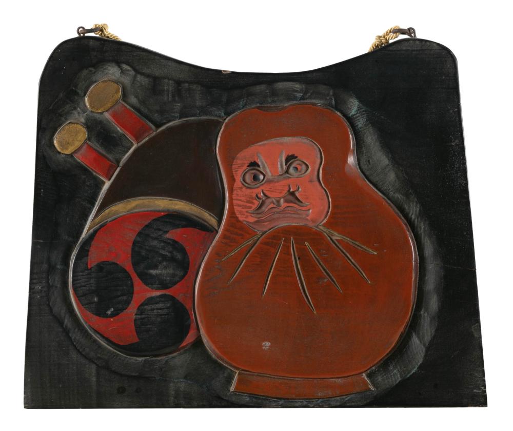 JAPANESE CARVED AND PAINTED WOOD