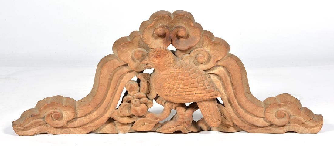 JAPANESE CARVED ARCHING OVERDOOR,