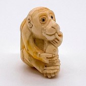 JAPANESE CARVED BONE MONKEY NE