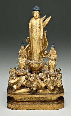 Japanese carved gilt wood Buddha,