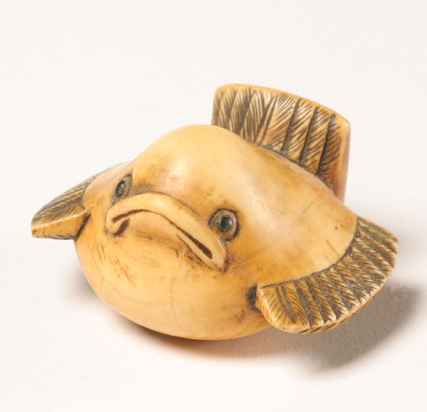 Japanese carved ivory bird