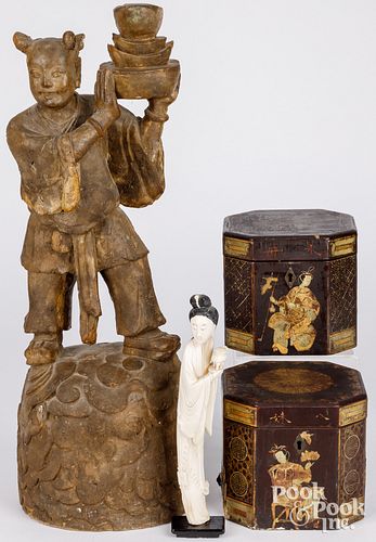 JAPANESE CARVED IVORY FEMALE