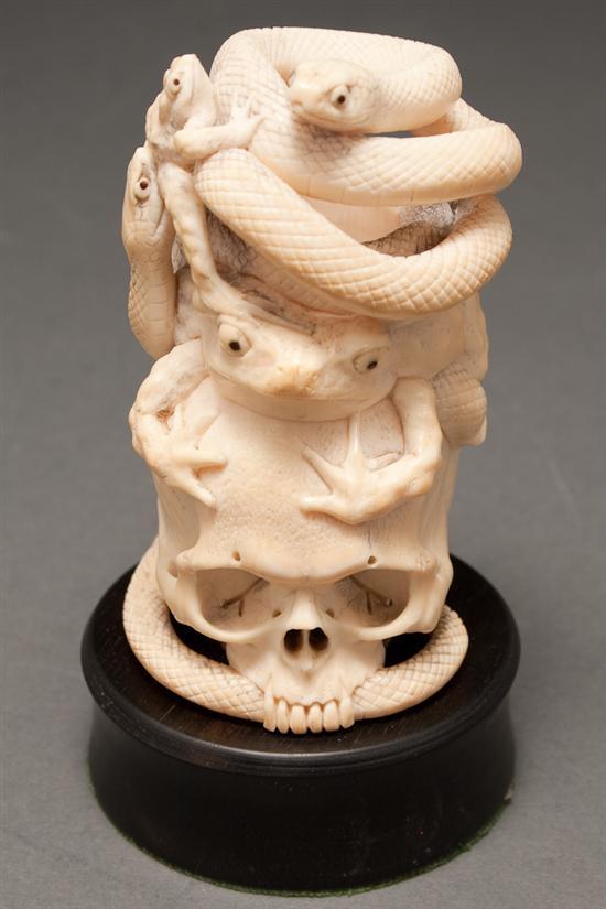 Japanese carved ivory figural group