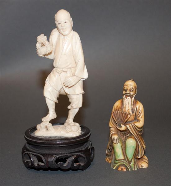 Japanese carved ivory figure of a