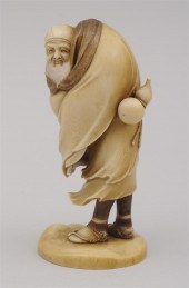 JAPANESE CARVED IVORY FIGURE O