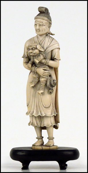JAPANESE CARVED IVORY FIGURE OF A