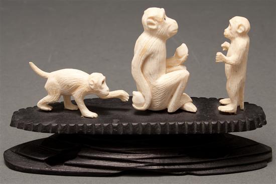 Japanese carved ivory monkey