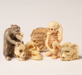 Japanese carved ivory netsukes