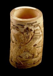 JAPANESE CARVED IVORY RELIEF S