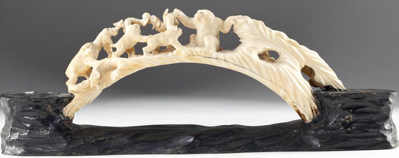 Japanese Carved Ivory Tusksigned