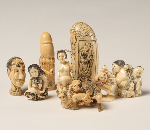Japanese carved netsuke, some