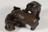 JAPANESE CARVED PUPPIES OKIMON
