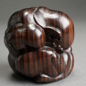 JAPANESE CARVED ROSEWOOD, WEEP