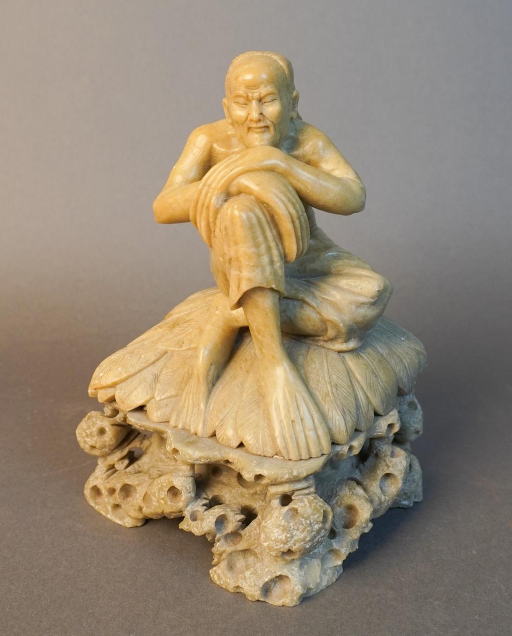 JAPANESE CARVED SOAPSTONE FIGURE OF