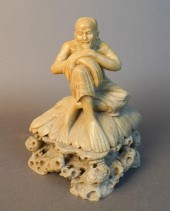 JAPANESE CARVED SOAPSTONE FIGU