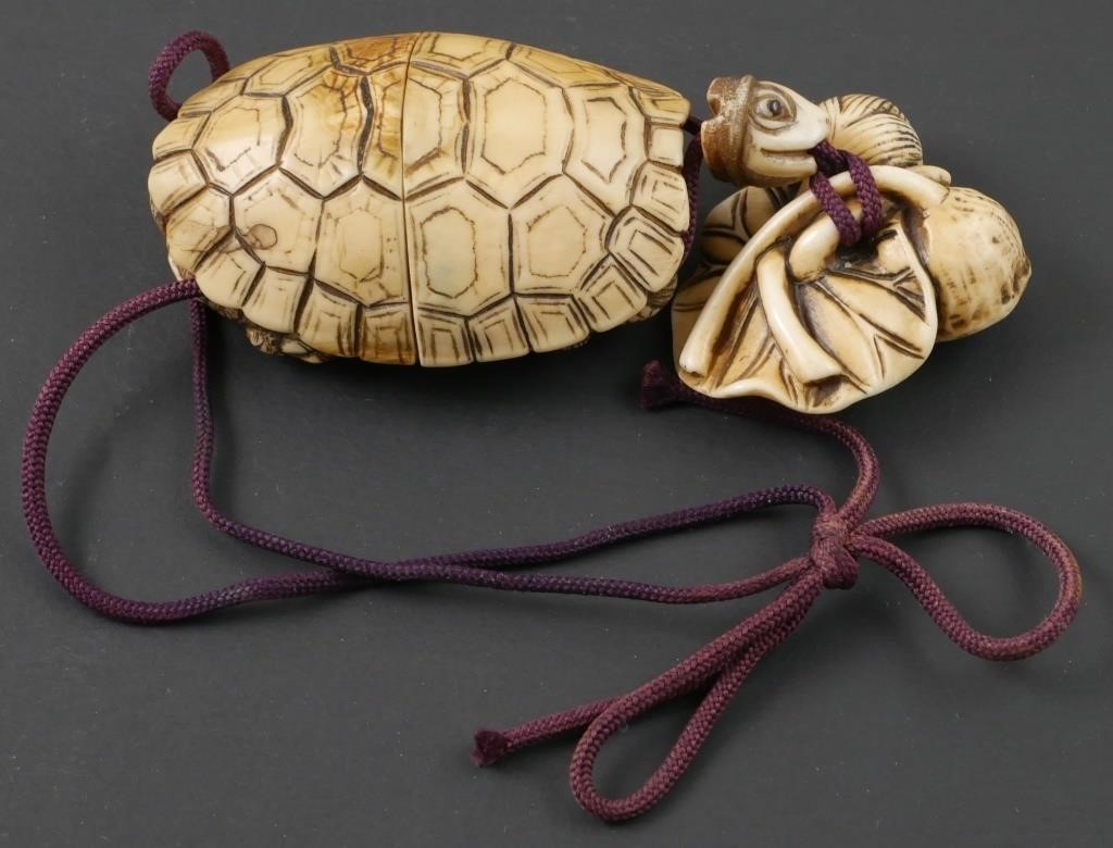 JAPANESE CARVED TURTLE INRO