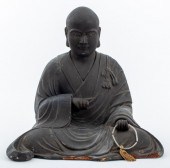 JAPANESE CARVED WOOD ARHAT FIG