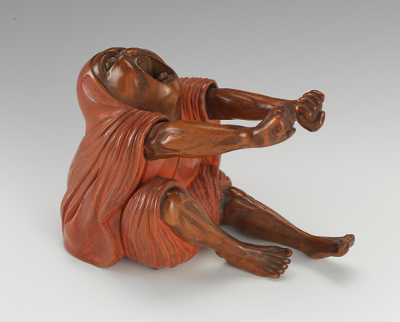 Japanese Carved Wood Daruma