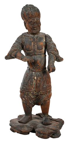 JAPANESE CARVED WOOD DEMON
