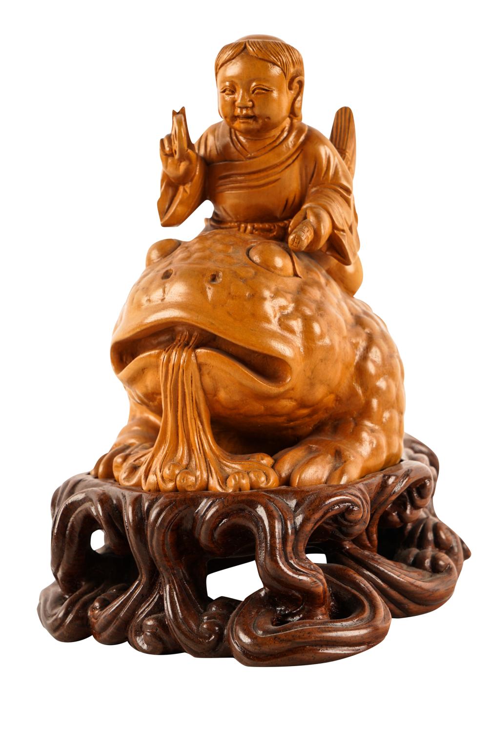 JAPANESE CARVED WOOD FIGURAL