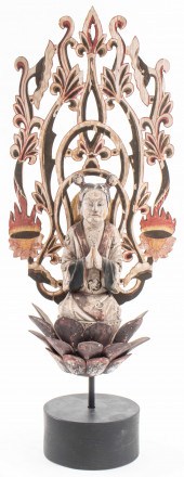 JAPANESE CARVED WOOD HORYUJI T