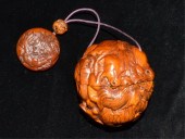 Japanese Carved Wood Inro Sign