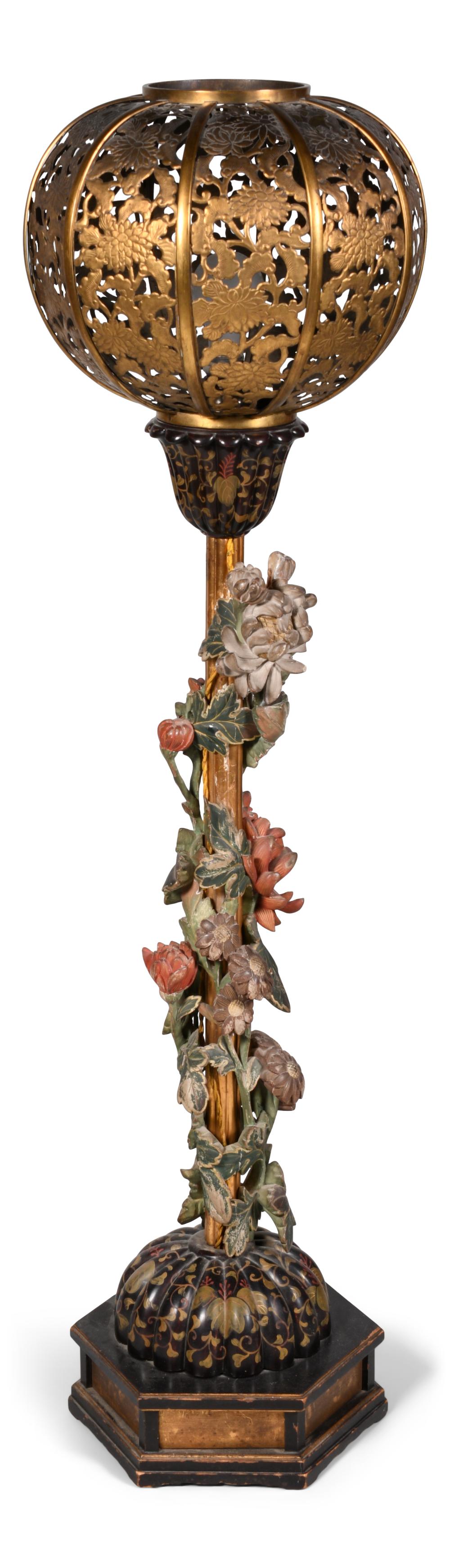 JAPANESE CARVED WOOD, LACQUER AND