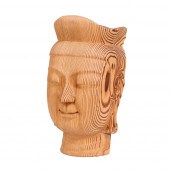 JAPANESE CARVED WOOD MASK OF B