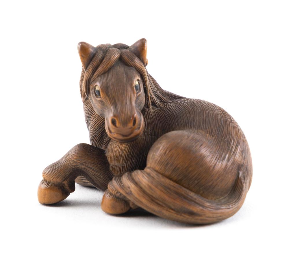 JAPANESE CARVED WOOD NETSUKE