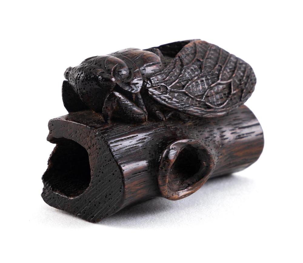 JAPANESE CARVED WOOD NETSUKE BY